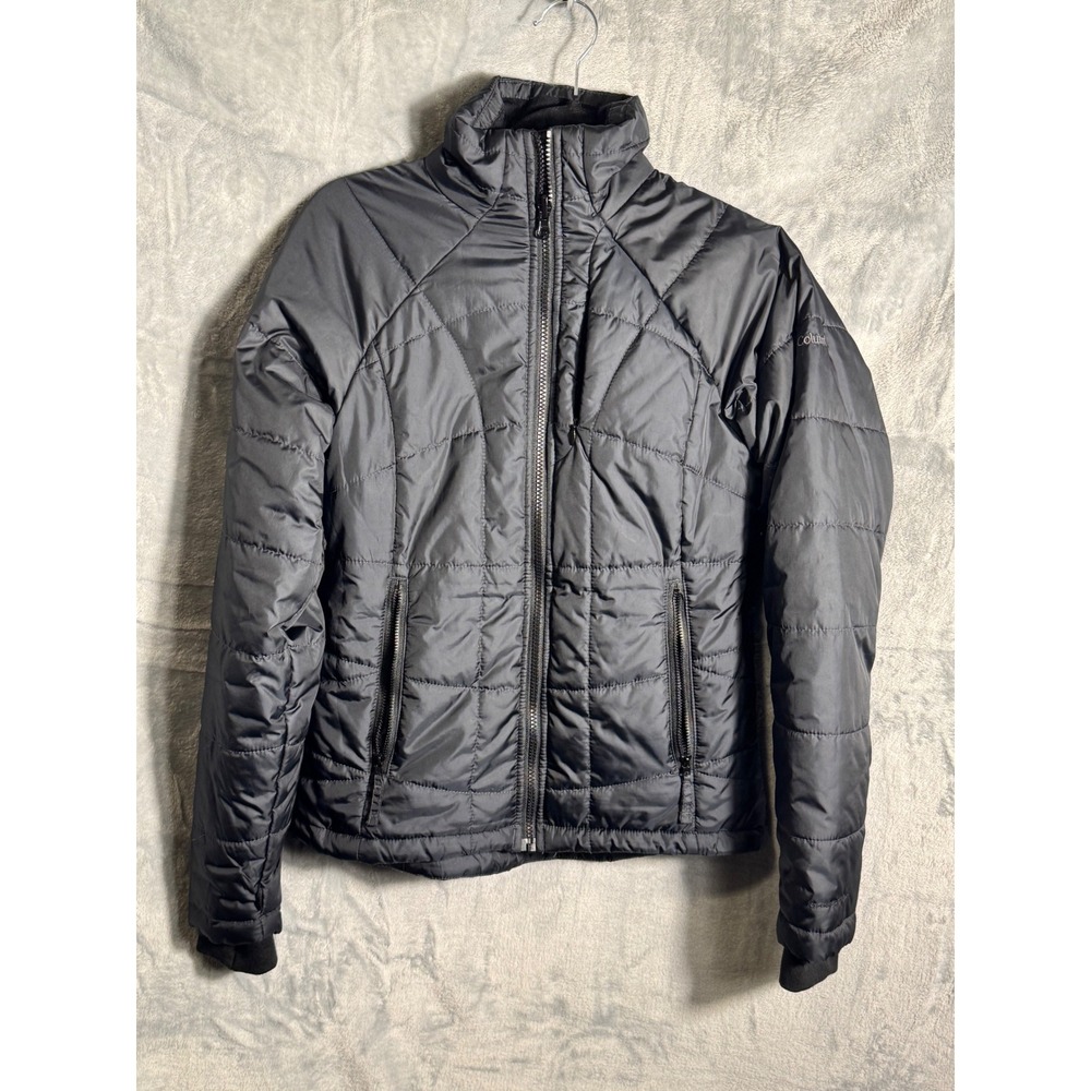 Columbia Full Zip Puffer Jacket Women's Black Quilted Insulated Size‎ S